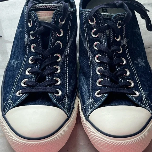 CHUCK TAYLOR CONVERSE DENIM FLAG SNEAKERS STARS STRIPES 4th JULY Mens 9.5 /W11.5 - Picture 9 of 16